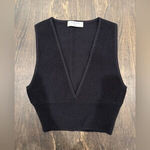 Aritzia Black Knit Crop Top
